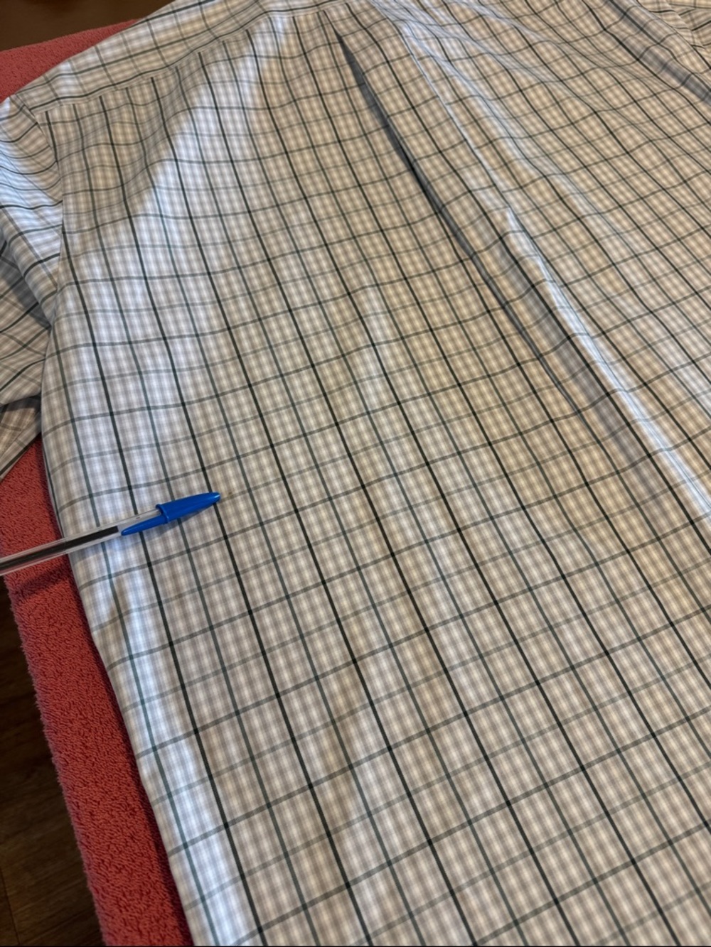 Eddie Bauer White and Blue Plaid Long-Sleeve Button-Up Shirt - Picture 14 of 14